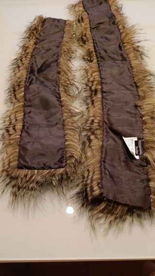 2 Strisce Pelliccia Ecologica Marrone e giallo