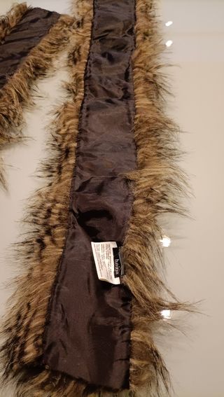 2 Strisce Pelliccia Ecologica Marrone e giallo