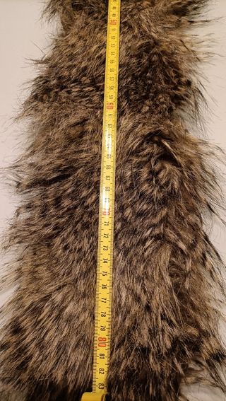 2 Strisce Pelliccia Ecologica Marrone e giallo