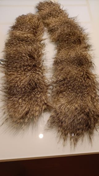 2 Strisce Pelliccia Ecologica Marrone e giallo