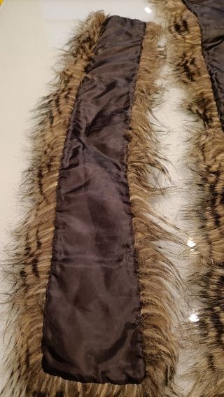 2 Strisce Pelliccia Ecologica Marrone e giallo