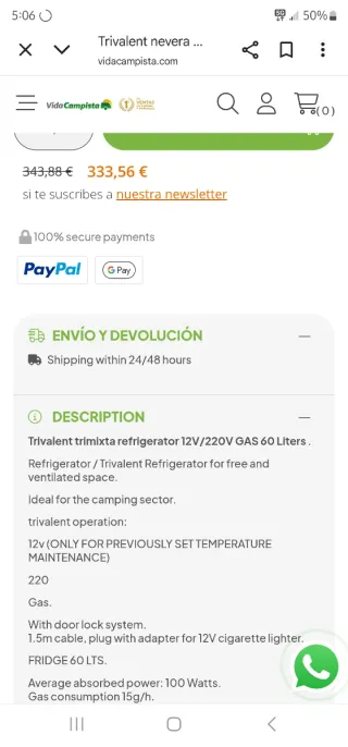 Nevera Trivalente Frigorífico