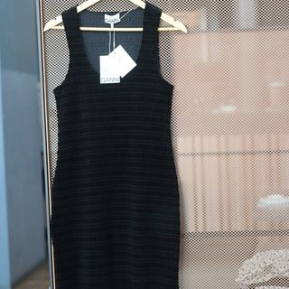 Abito GANNI nero arricciato mini