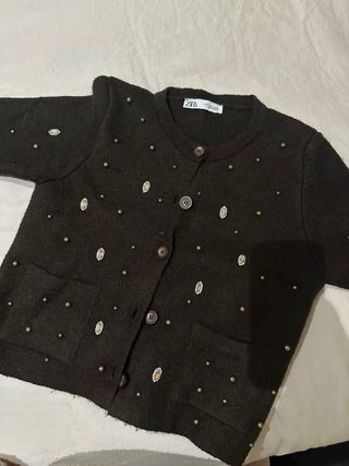 Jersey ZARA marrón lentejuelas talla M
