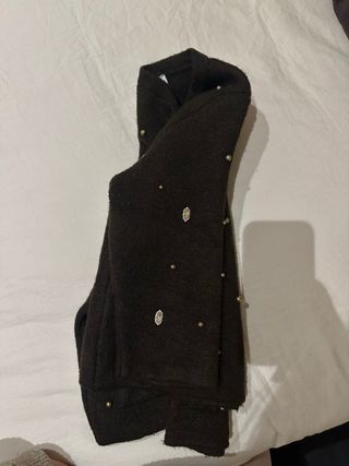 Jersey ZARA marrón lentejuelas talla M