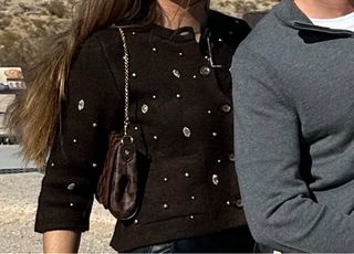 Jersey ZARA marrón lentejuelas talla M