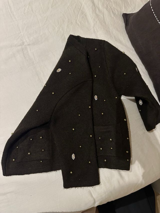 Jersey ZARA marrón lentejuelas talla M