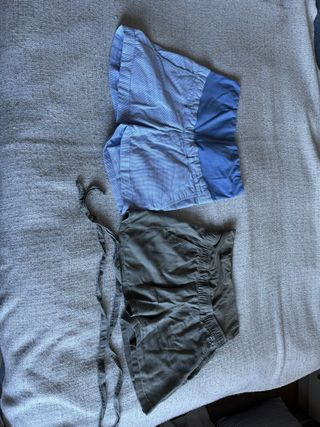 Pantalones cortos premamá azul y verde