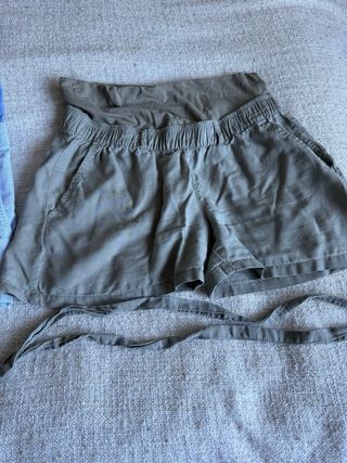 Pantalones cortos premamá azul y verde