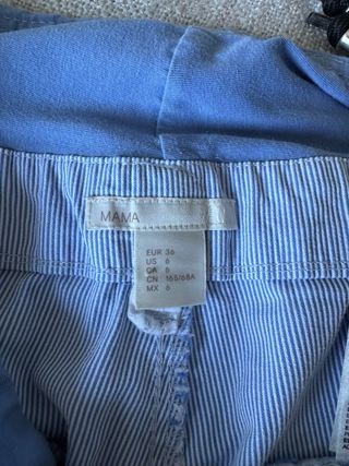 Pantalones cortos premamá azul y verde