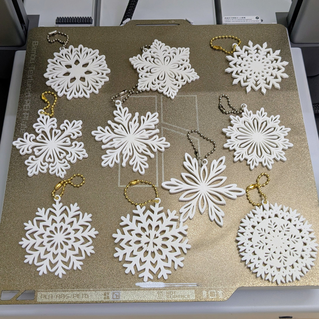 10 Adornos Copos Nieve Navideños