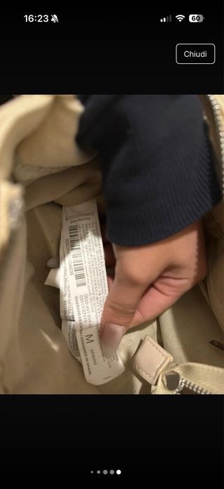 Borsa a mano/tracolla in stoffa color panna