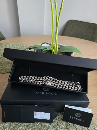 Collar original Versace Unisex Plata