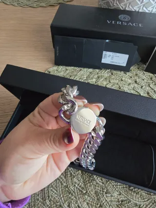 Collar original Versace Unisex Plata