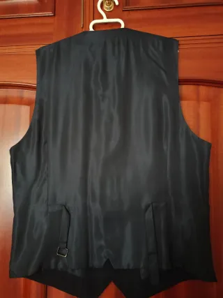 Chaleco Mango cuadros azul marino