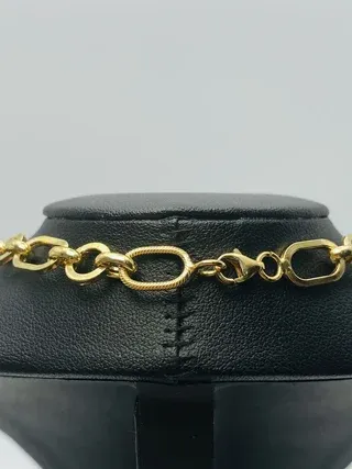 Colar de contas com luz de carro coração volante, vazio, ouro 18k