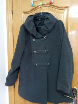 Abrigo de paño gris mujer