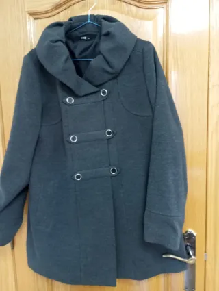 Abrigo de paño gris mujer