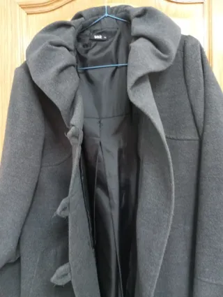 Abrigo de paño gris mujer