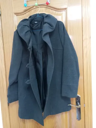 Abrigo de paño gris mujer