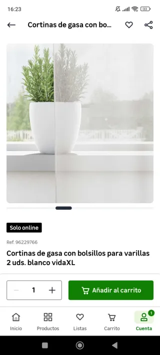 Cortinas de gasa (2 uds.)