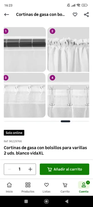 Cortinas de gasa (2 uds.)