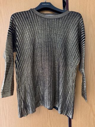 Blusa Mango Oro Metalizado Talla S