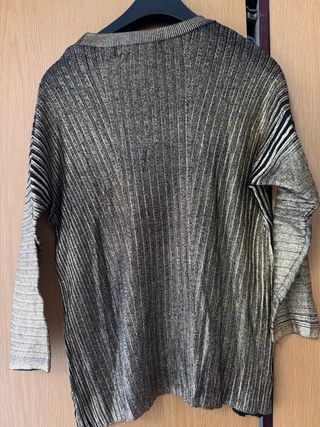 Blusa Mango Oro Metalizado Talla S