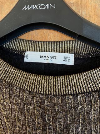Blusa Mango Oro Metalizado Talla S
