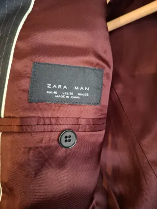 Traje Zara Man Gris Rayas
