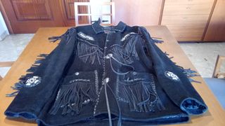 Chaqueta de Piel motorista con Flecos