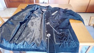 Chaqueta de Piel motorista con Flecos