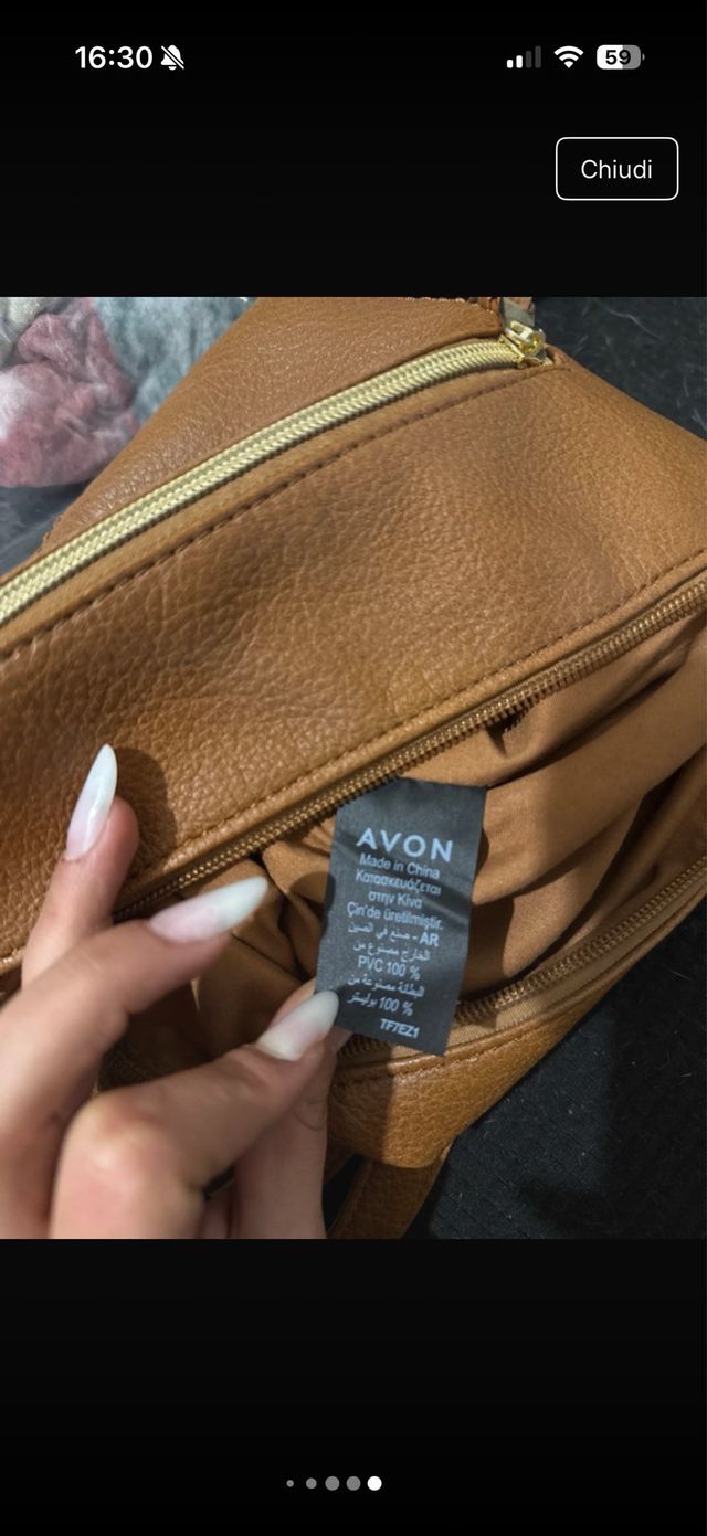 Borsa a tracolla Avon cammello
