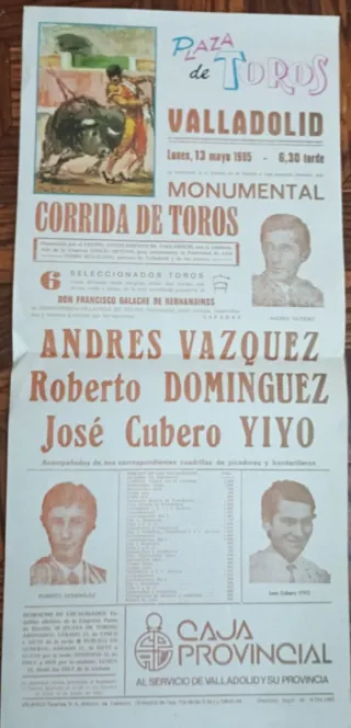 Cartel Corrida de Toros Valladolid 1985