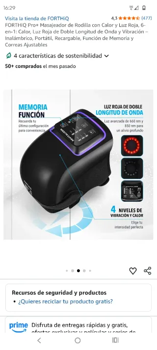 Masajeador de rodilla negro