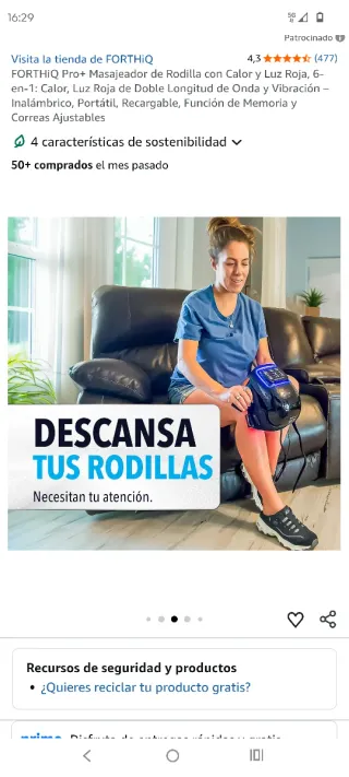 Masajeador de rodilla negro