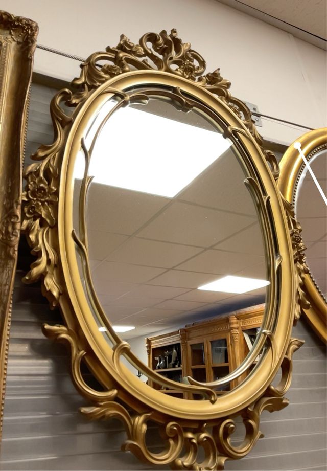 Specchio Ovale Dorato Syrocco