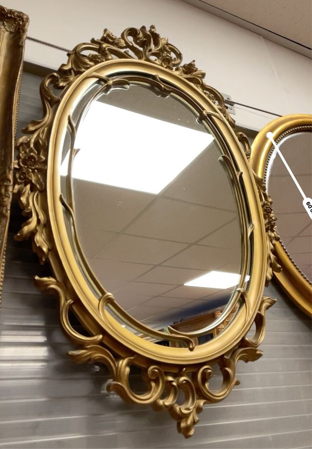 Specchio Ovale Dorato Syrocco