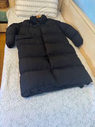 Abrigo largo acolchado Abrego negro de mujer