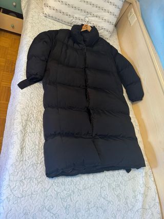 Abrigo largo acolchado Abrego negro de mujer