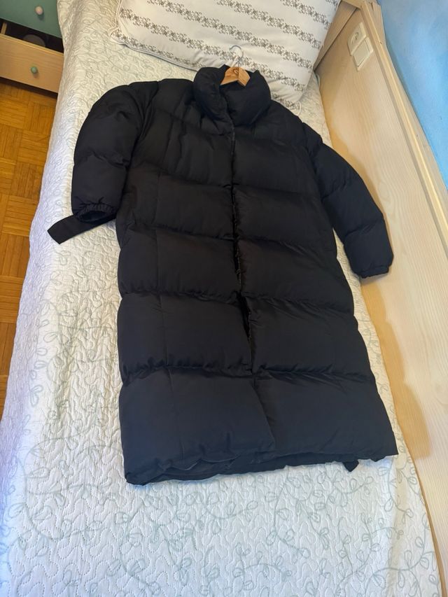 Abrigo largo acolchado Abrego negro de mujer