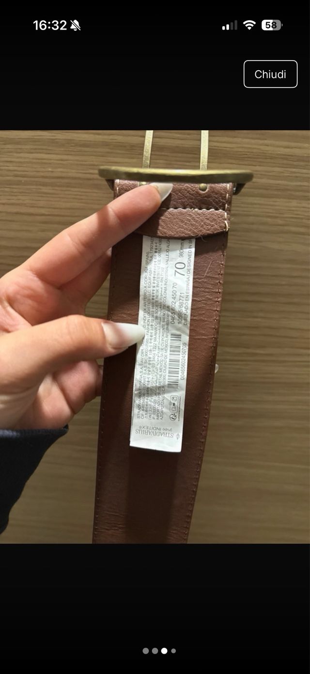 Cintura marrone Stradivarius