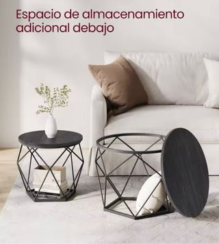 Confezione di 2 tavolini rotondi neri