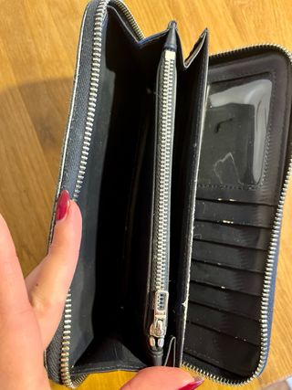 Billetero Bimba y Lola plateado piel