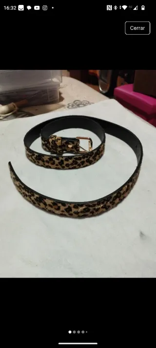 Cinturón estampado leopardo 105cm