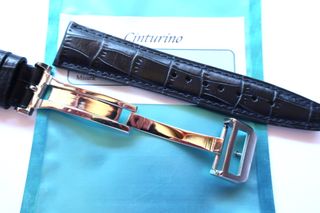 Cinturino in pelle blu 21mm compatibile IWC 21/18mm