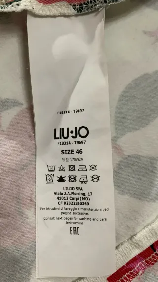 Vestito Liu Jo bianco con rose rosse tg 46