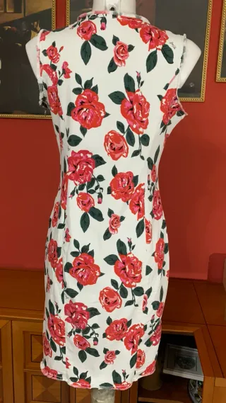 Vestito Liu Jo bianco con rose rosse tg 46