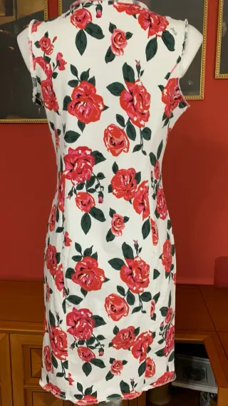 Vestito Liu Jo bianco con rose rosse tg 46