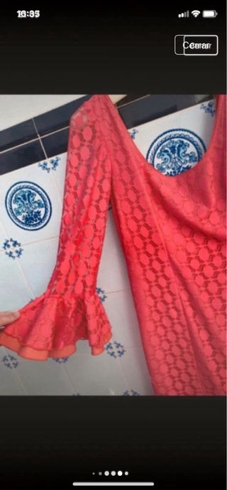 Traje de flamenca rojo con volantes